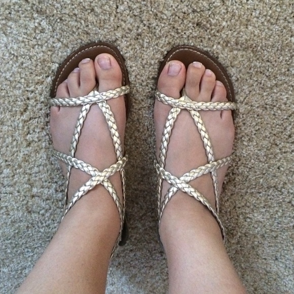 Gold Braided Sandals