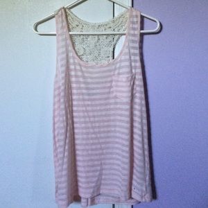 Pink striped tank top