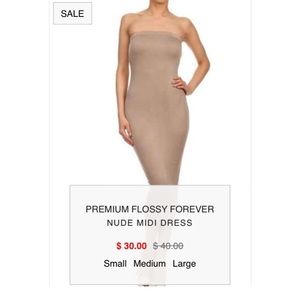 Nude tube dress midi length