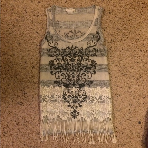 Angels and diamonds fringe tank