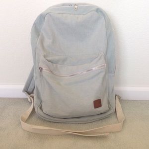 Light blue denim backpack