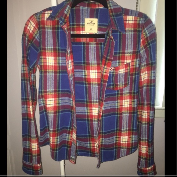 Red and Blue Hollister Flannel❤️💙 - Picture 1 of 2