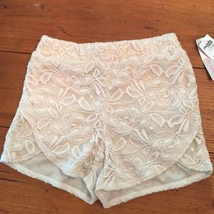 Charlotte Russe high waisted lace shorts size s
