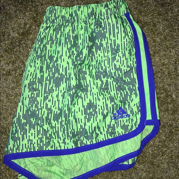 Adidas Green and Blue Running Shorts
