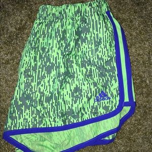 Adidas Green and Blue Running Shorts