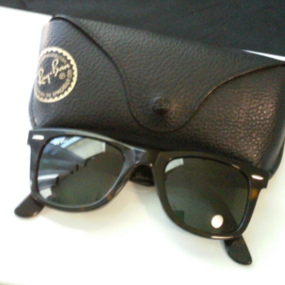 Brown pair of Ray-Ban sunglasses