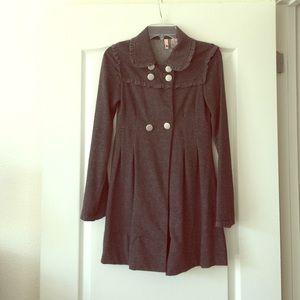 Dark grey long sweater coat