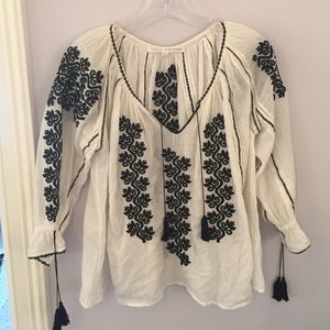 Black and White Blouse