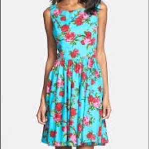 Betsy Johnson Teal Floral Dress