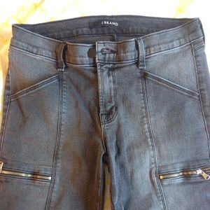 J Brand size 27 dark grey jeans zipper detail