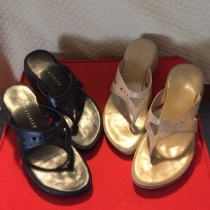 Two Pair leather sandals