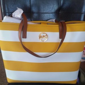 Michael Kors Jet Set Travel Stripe Leather