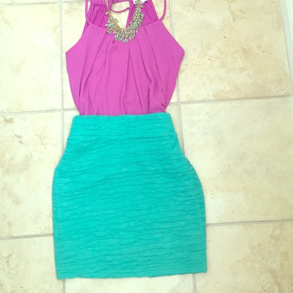 Mint mini skirt