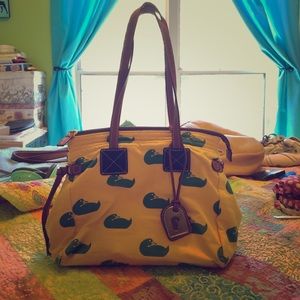 Dooney & Bourke Yellow and Green Logo Shoulder Bag