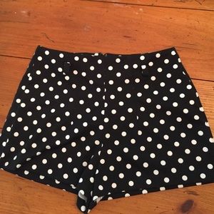Forever21 high waisted black polka dot shorts