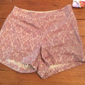 Pink High waisted lace shorts size small