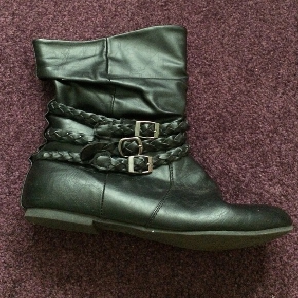 short black leather boots