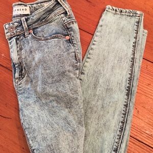 Bullhead High waisted acid wash skinny jeans