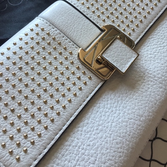 Rebecca Minkoff White Leather Coco Clutch - Picture 2 of 4
