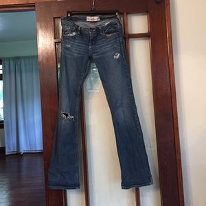 Hollister Low rise distressed boot cut jeans
