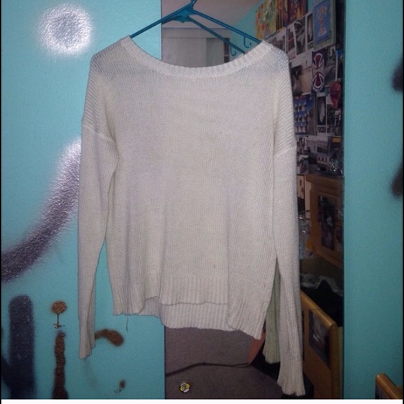 white sweater