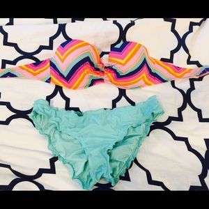 Victoria's Secret chevron bikini &matching bottoms