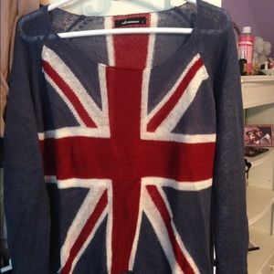 Acrylic never worn Union Jack sweater size small
