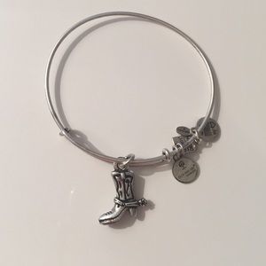 Sliver Alex and Ani cowboy boot