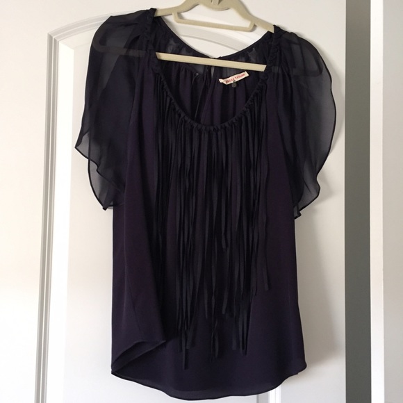 🍁 Rebecca Taylor Fringe Blouse