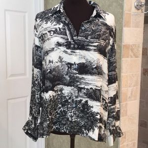 Gorgeous silk toile print blouse
