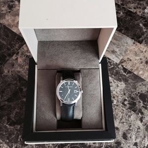 Men's Black leather watch for sale!