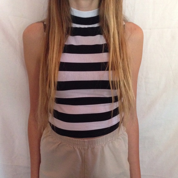 Urban Outfitters Striped Turtleneck Croptop - Picture 1 of 1