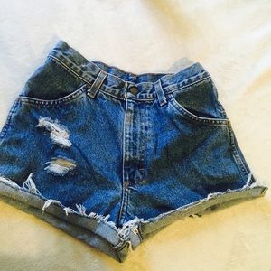 High wasted jean shorts