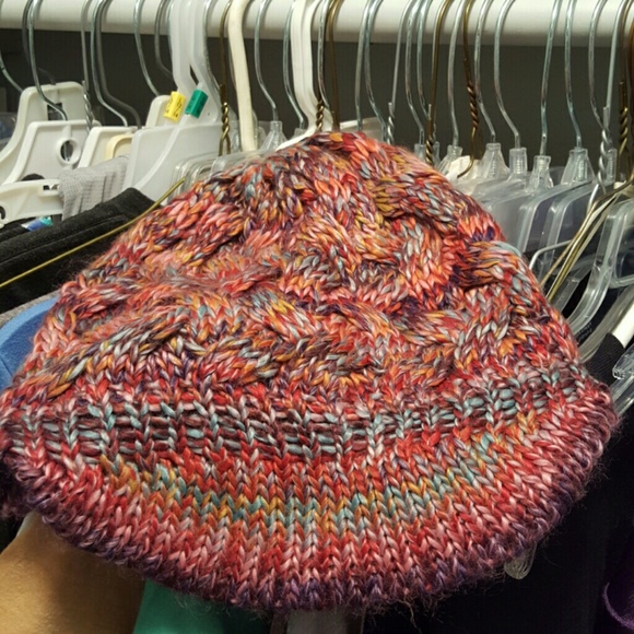 Colorful Knit Hat with Bill