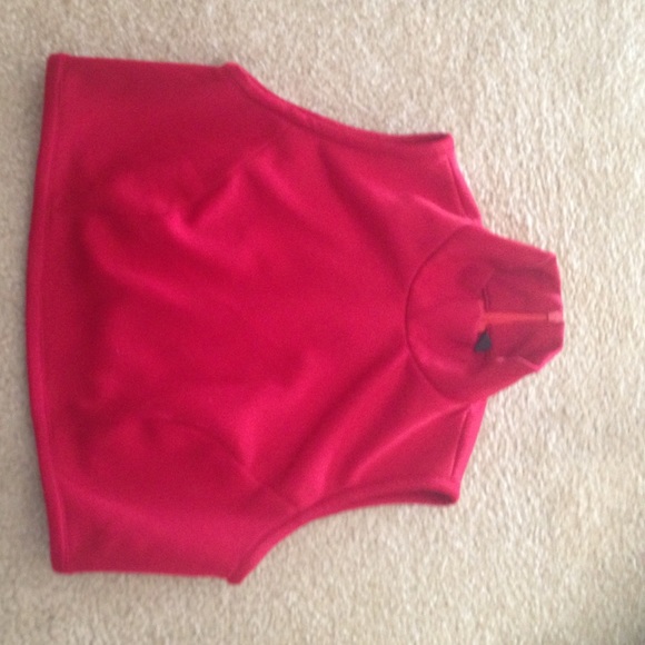 Red turtleneck crop top