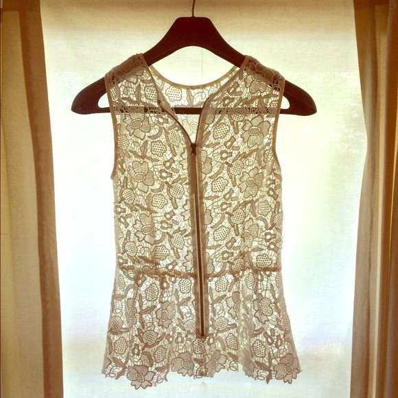 Gorgeous white crocheted lace top