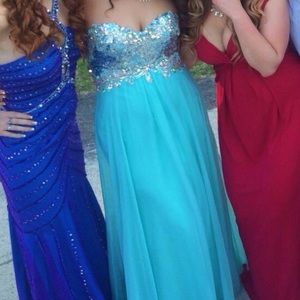 Light blue/rhinestone gown