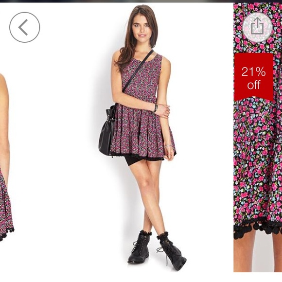 Floral dress with Pom poms