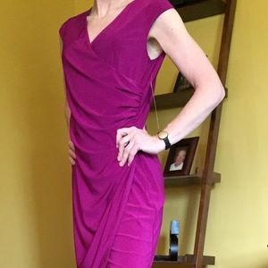 Gorgeous fuchsia NWT faux wrap dress size small