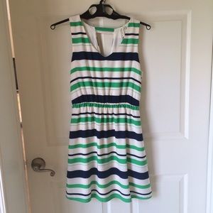 Navy and green dress