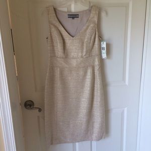 Anne Klein gold and cream dress