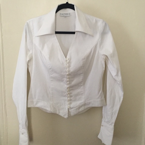 Anne Fontaine White Fitted Blouse