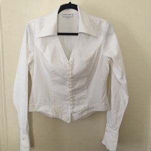 Anne Fontaine White Fitted Blouse