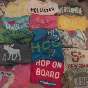 Hollister and Abercrombie 15 M shirts
