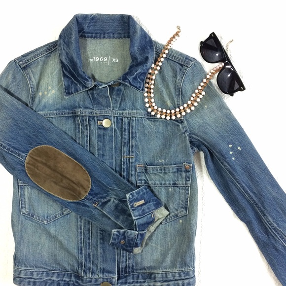 jean jacket with elbow patches