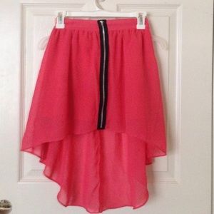 Pink high low skirt