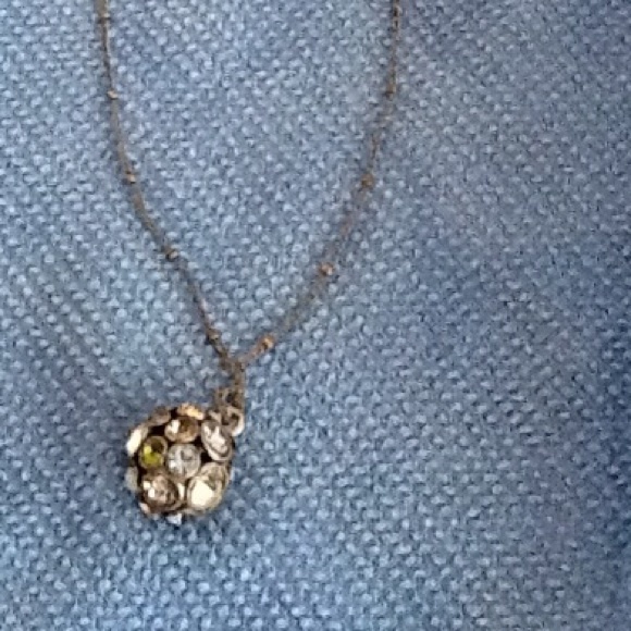 FOSSIL VINTAGE NECKLACE WITH MULTI COLOR CRYSTALS - Picture 3 of 3