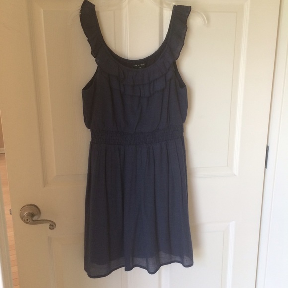 Indigo ruffle dress