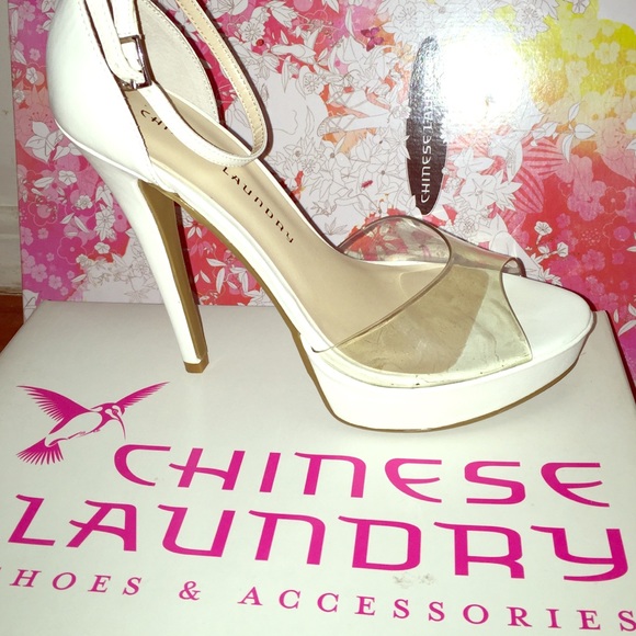 White strappy heels