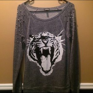 Express Tiger Graphic Sweater